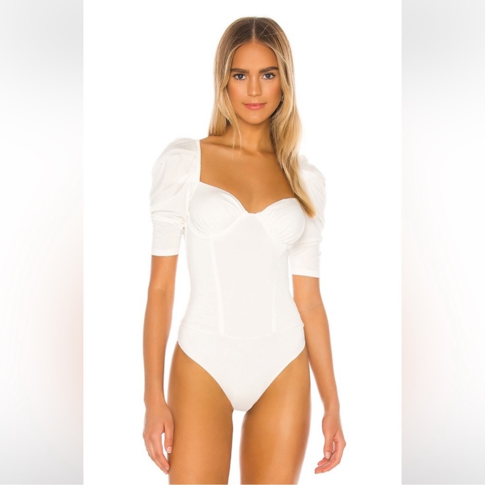 MAJORELLE Savan Bodysuit in Ivory Bustier Style Stretch NWT Size Small - Picture 4 of 11